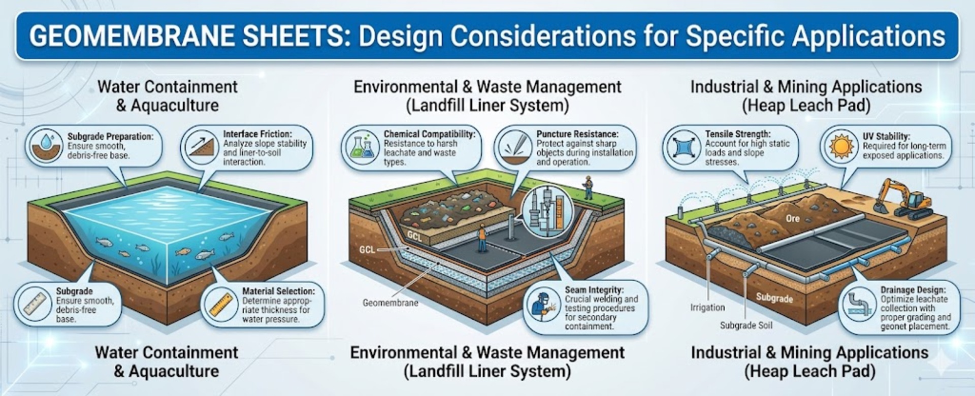 Geomembrane  Sheets: Design Considerations for Specific Applications