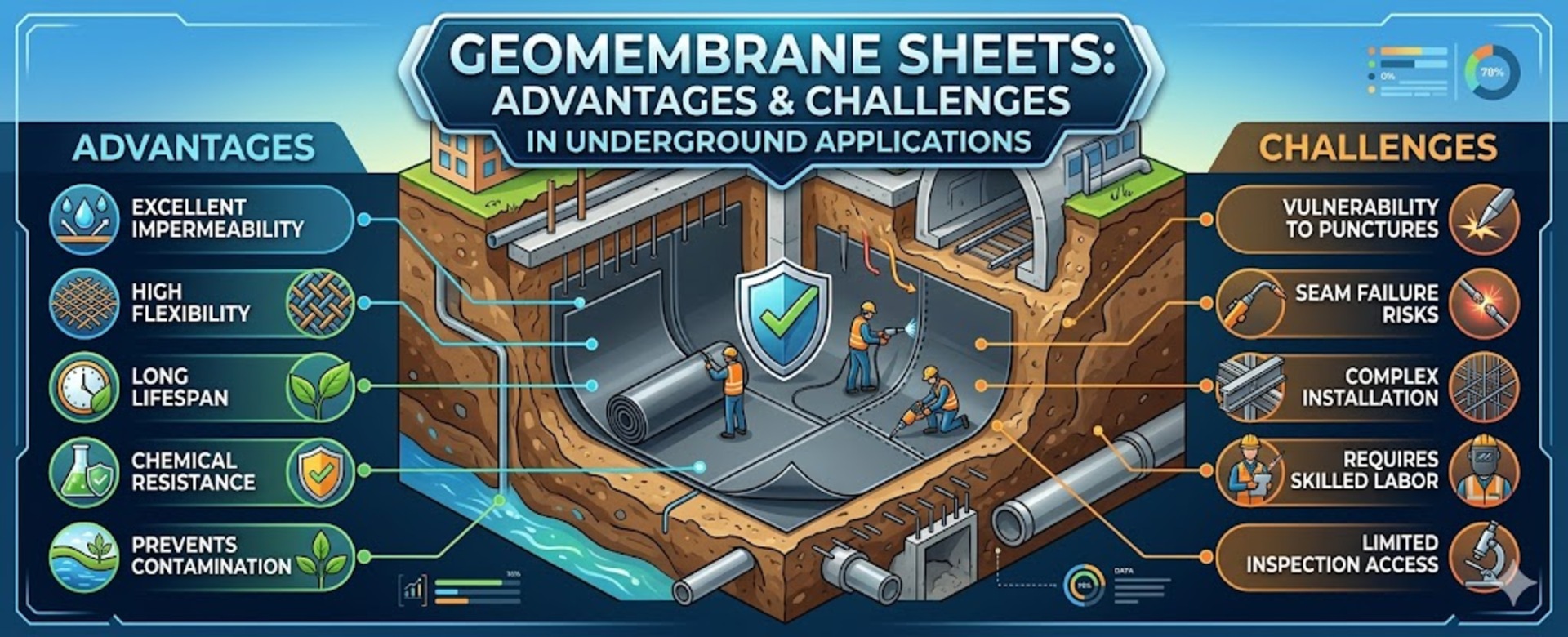 Geomembrane  Sheets: Advantages and Challenges in Underground Applications