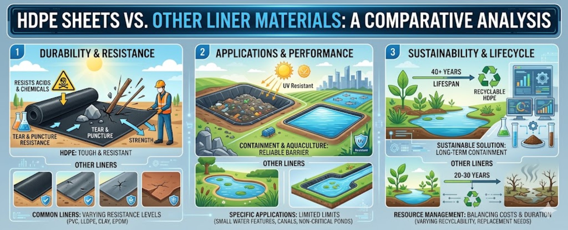 HDPE  Sheets vs. Other Liner Materials: A Comparative Analysis