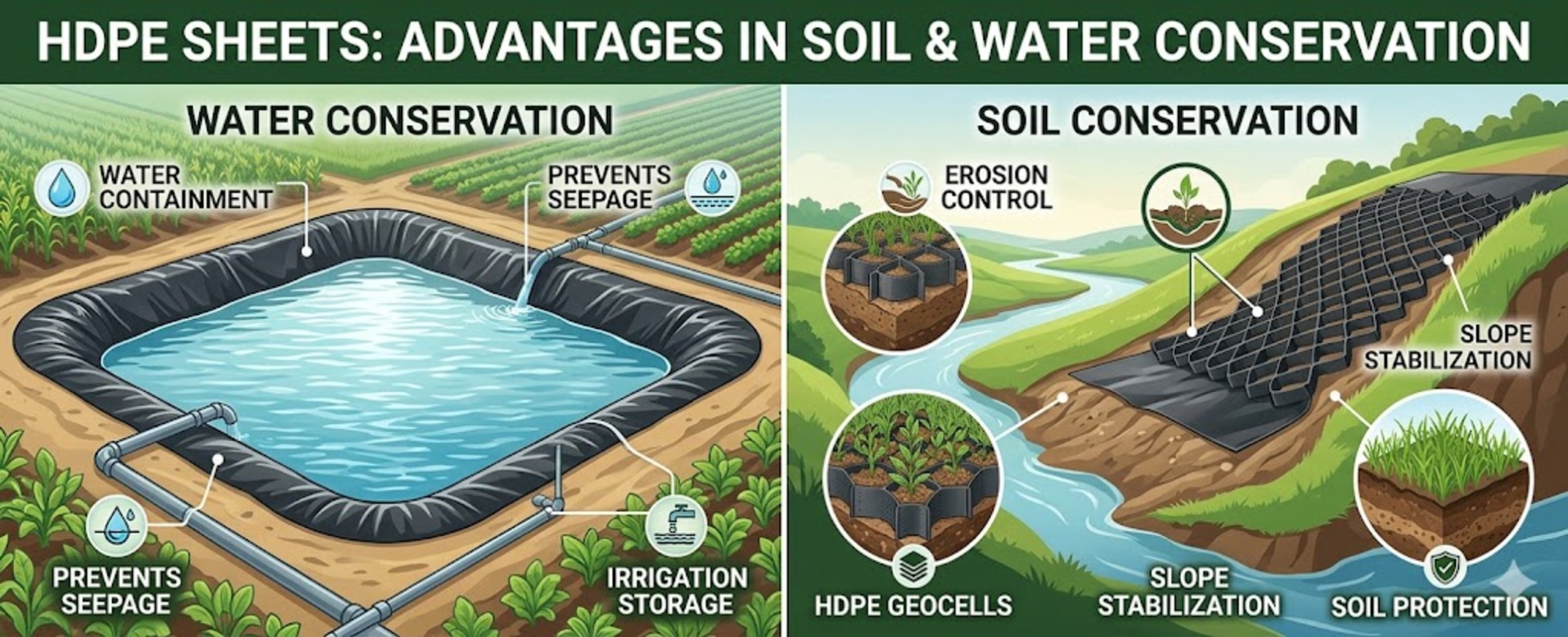 HDPE  Sheets: Advantages in Soil and Water Conservation