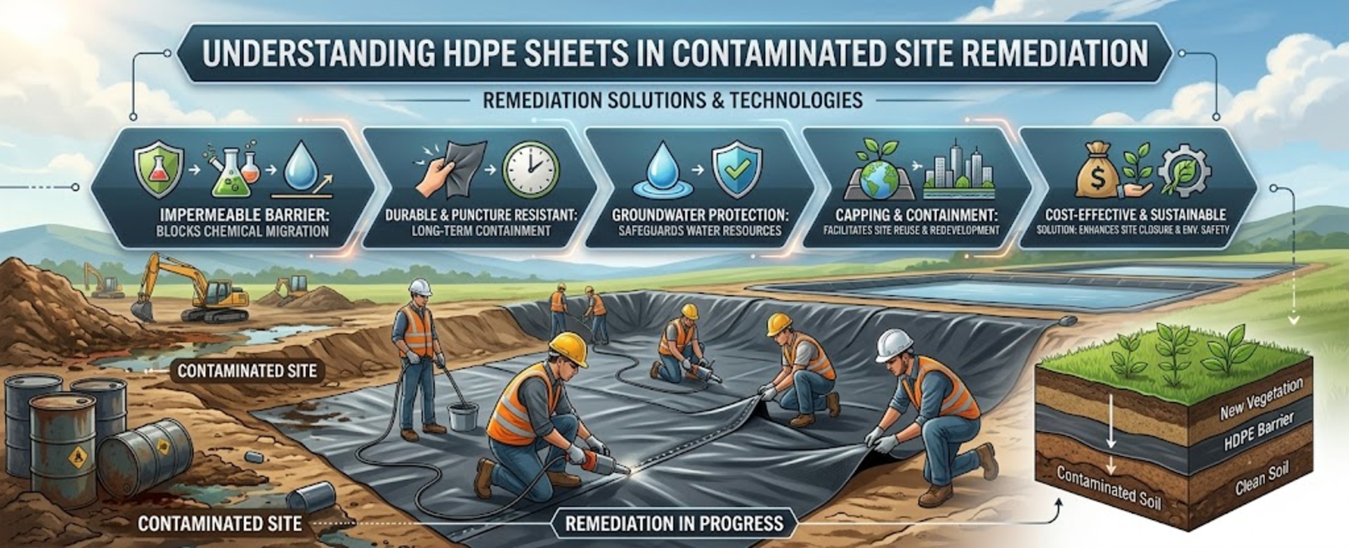 HDPE  Sheets: Advantages in Contaminated Site Remediation