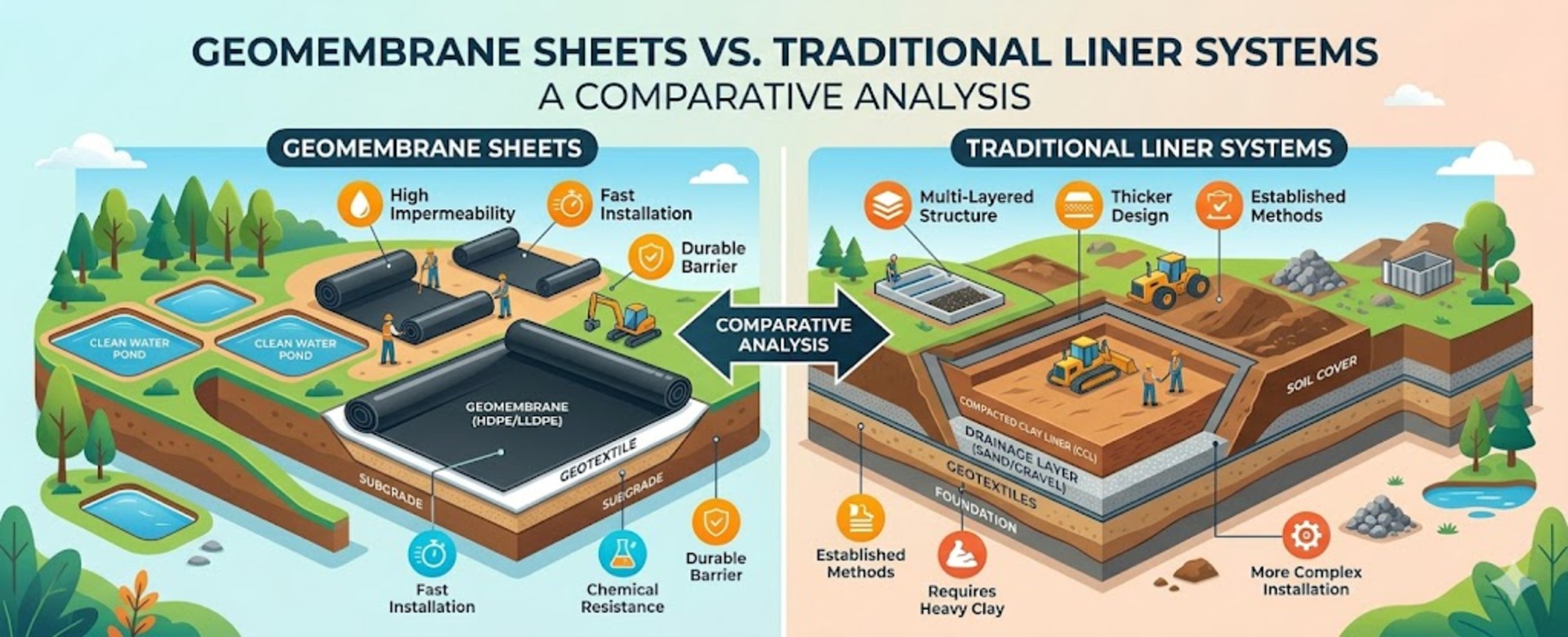 Geomembrane Sheets vs. Traditional Liner Systems: A Comparative Analysis