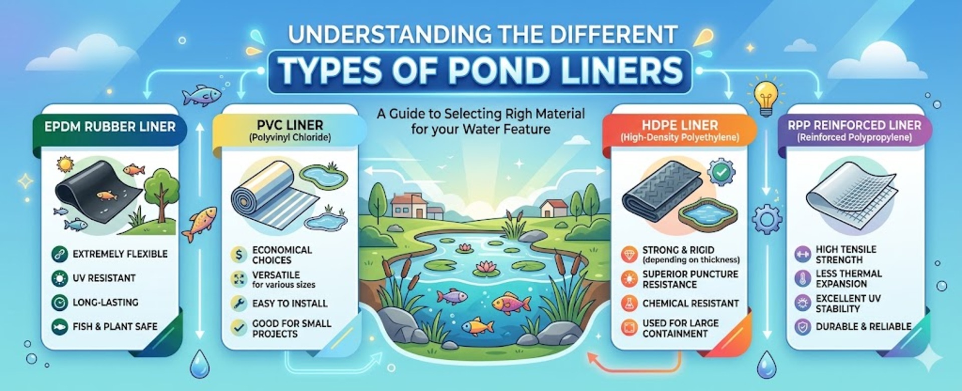 Understanding  the Different Types of Pond Liners