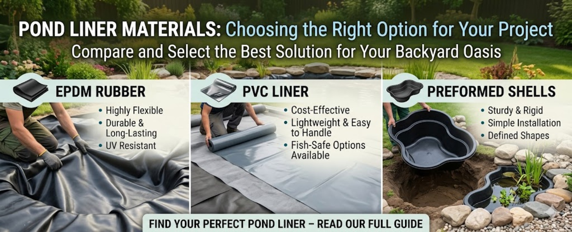 Pond Liner Materials: Choosing the Right Option for Your Project