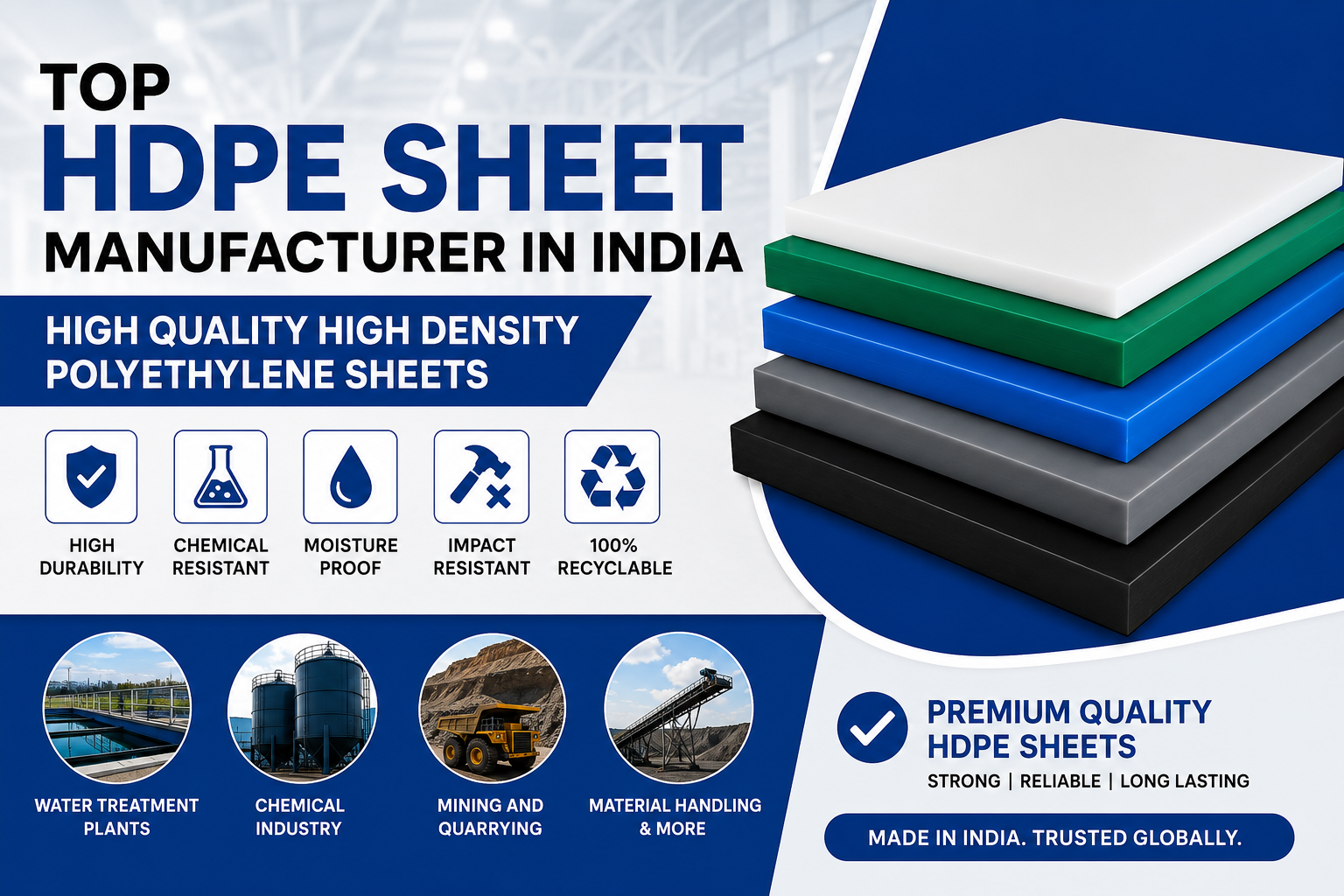 Top HDPE Sheet Manufacturer in India: High Quality High Density Polyethylene Sheets